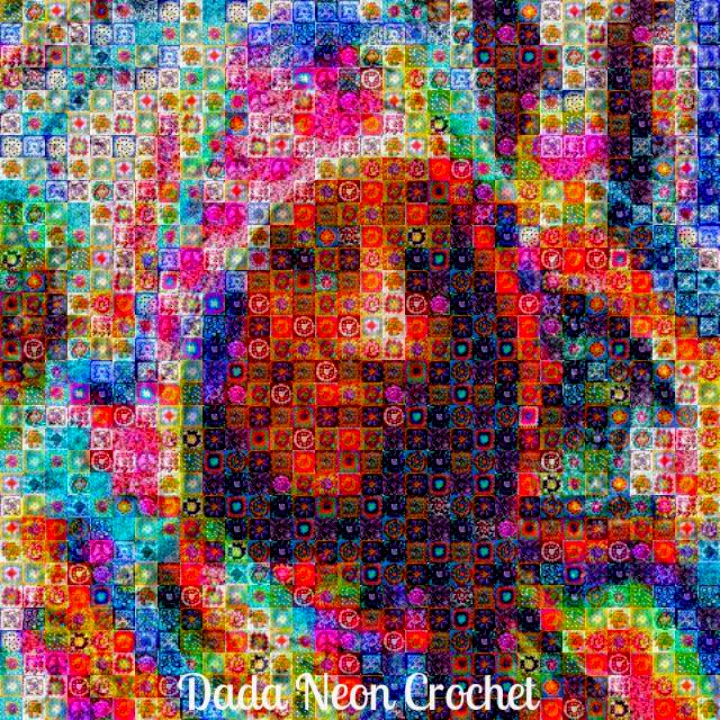 Dada Neon Crochet Photo Mosaic Tutorial