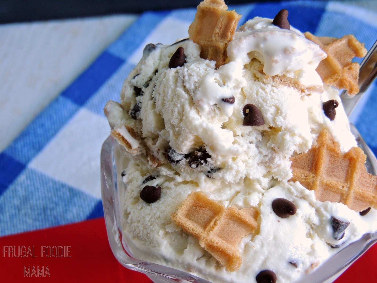 Frugal Foodie Mama Chocolate Chip Waffle Cone Ice Cream