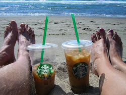 Almond Milk Iced Coffee on the Beach - It Doesn't Get Much Better Than This
