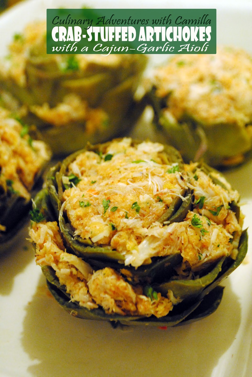CrabStuffed Artichokes with a CajunGarlic Aioli BloggerRecipeChallenge
