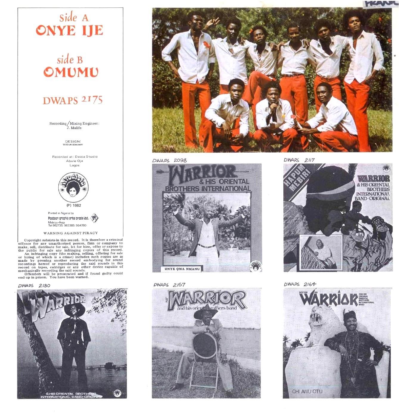 Sir Warrior & his Original Oriental Brothers International Band - Onye Ije    SIR%2BWARRIOR%2B%26%2BORIENTAL%2BBROTHERS%2B%2B(2)