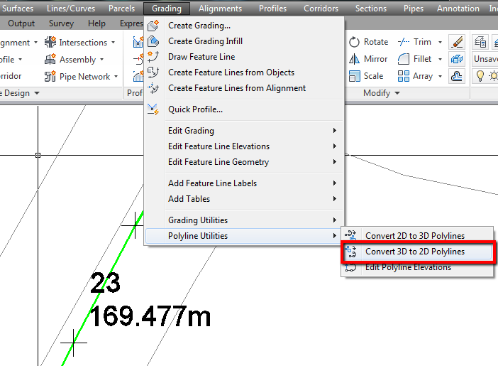 Civil Intentions Creating A Profile From Single Line Of Points