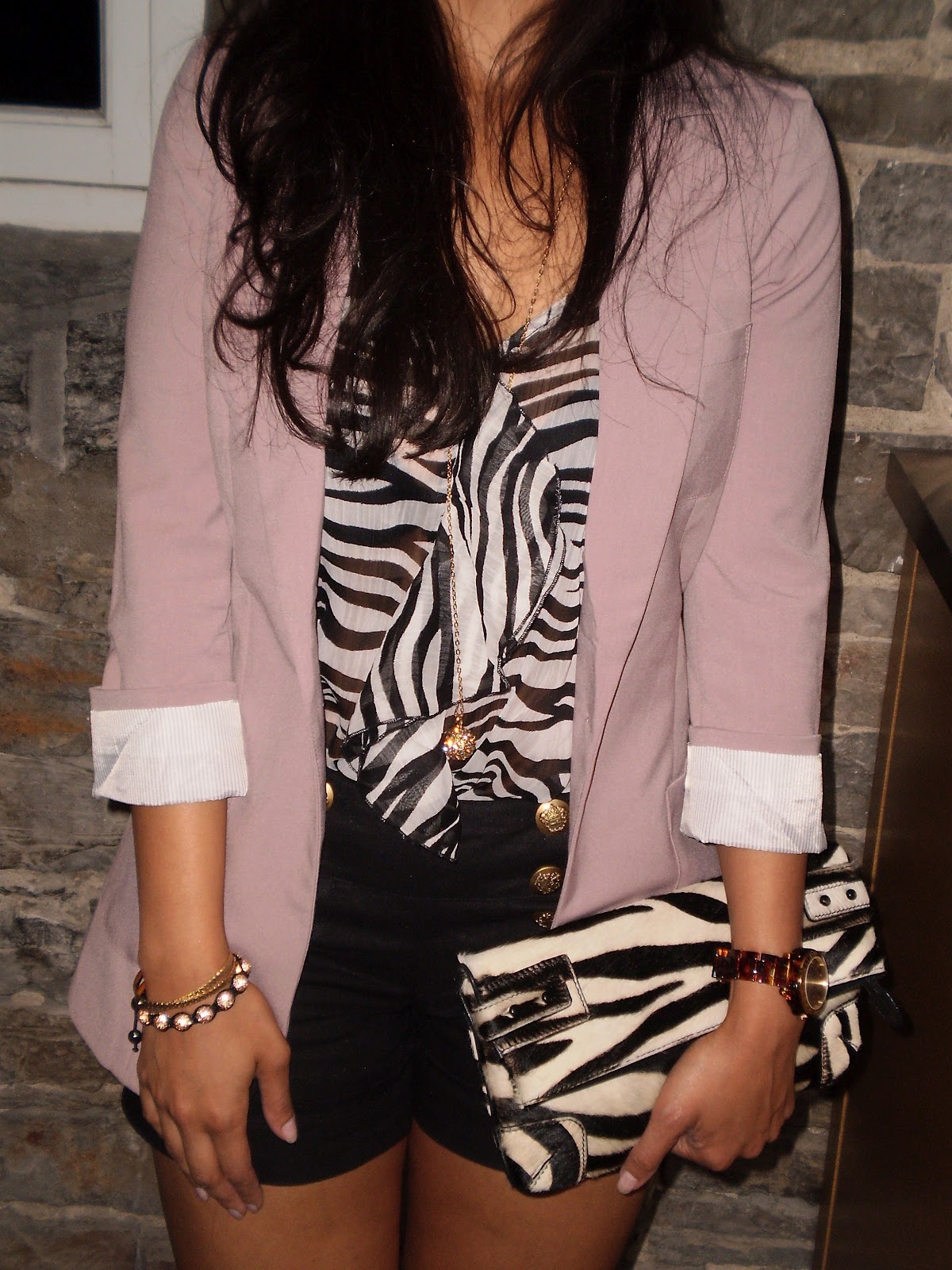 Blouse Zebra Rose