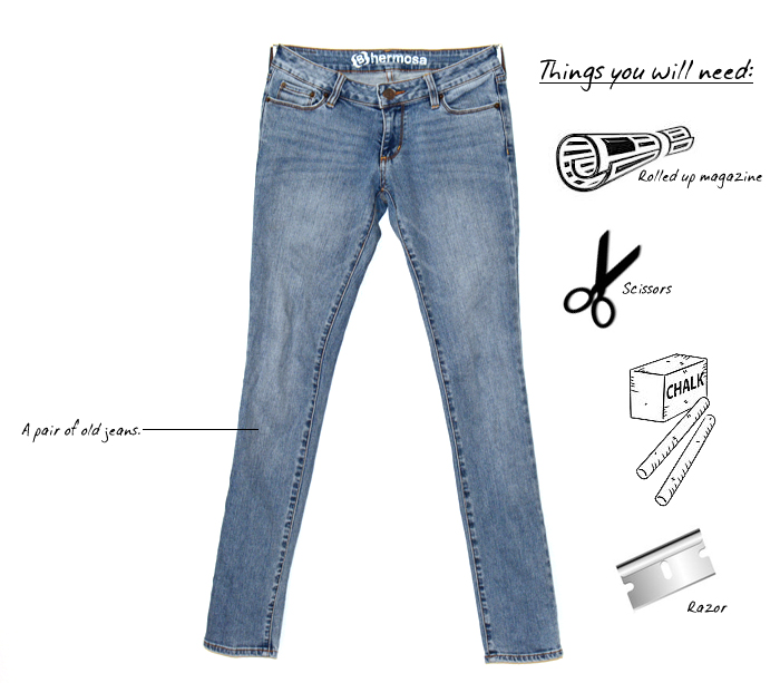 DIY The Perfect Ripped Knee Jeans