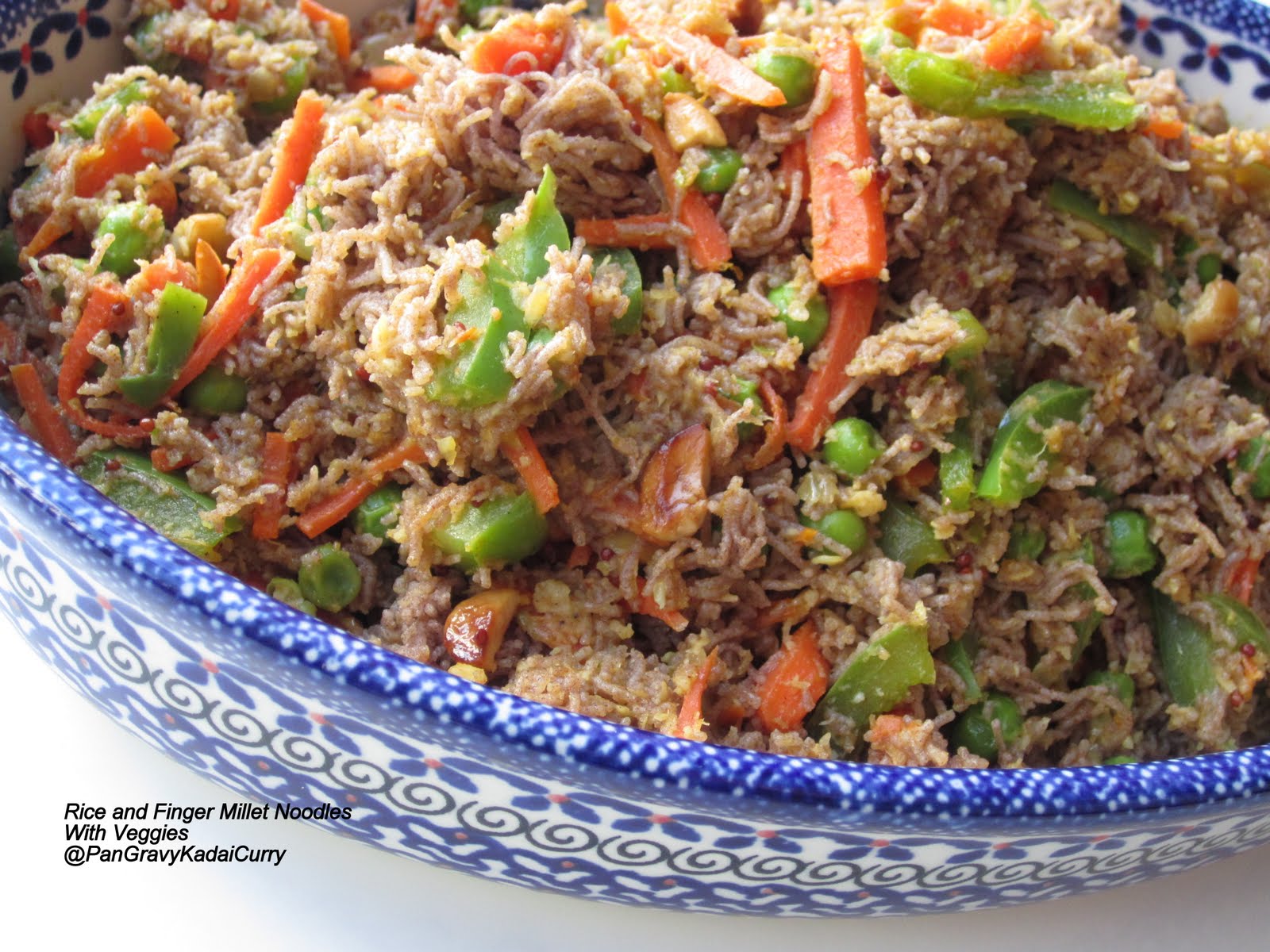 Pan Gravy Kadai Curry "Rice and Finger Millet Flour" Noodles with