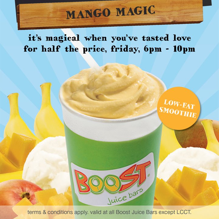 I Love Freebies Malaysia Promotions > Boost Juice Bars 50 Off Mango Magic