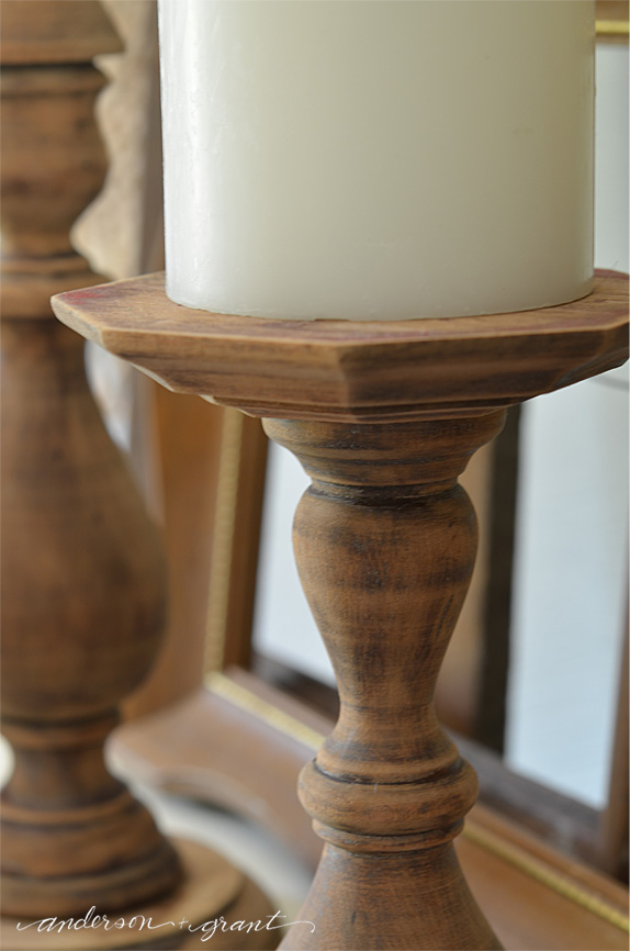 Easy DIY Rustic Wood Candlesticks anderson + grant