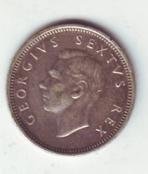 Rare Indian Collectibles South Africa 1948 Silver 6D Coin VI