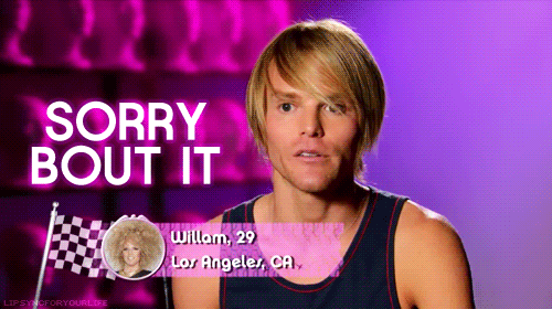 Willam Belli not sorry about it gif
