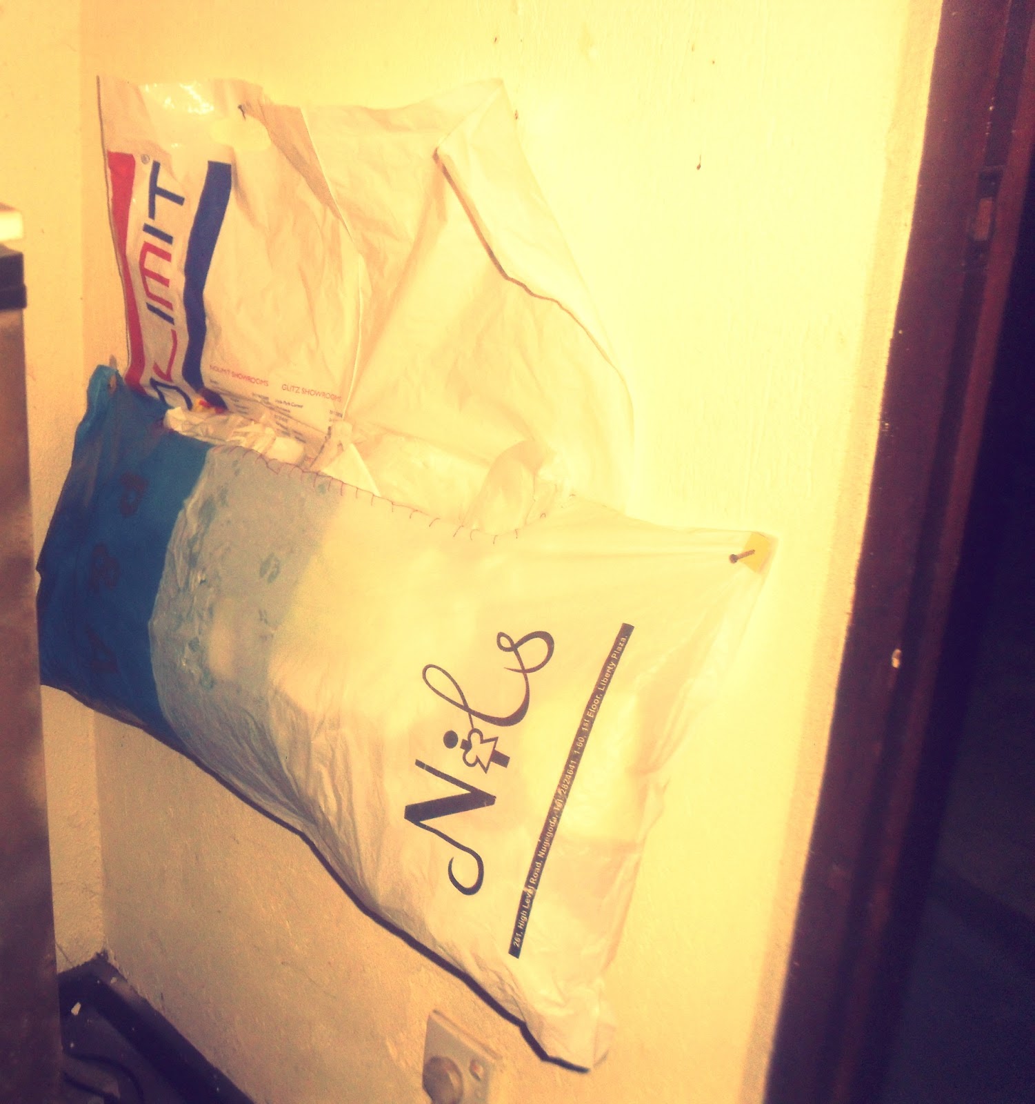 Blissmade Storage Space for Shopping Bags made out of Shopping Bags