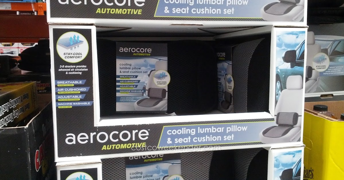 Aerocore Cooling Lumbar Pillow and Seat Cushion Set Costco Weekender