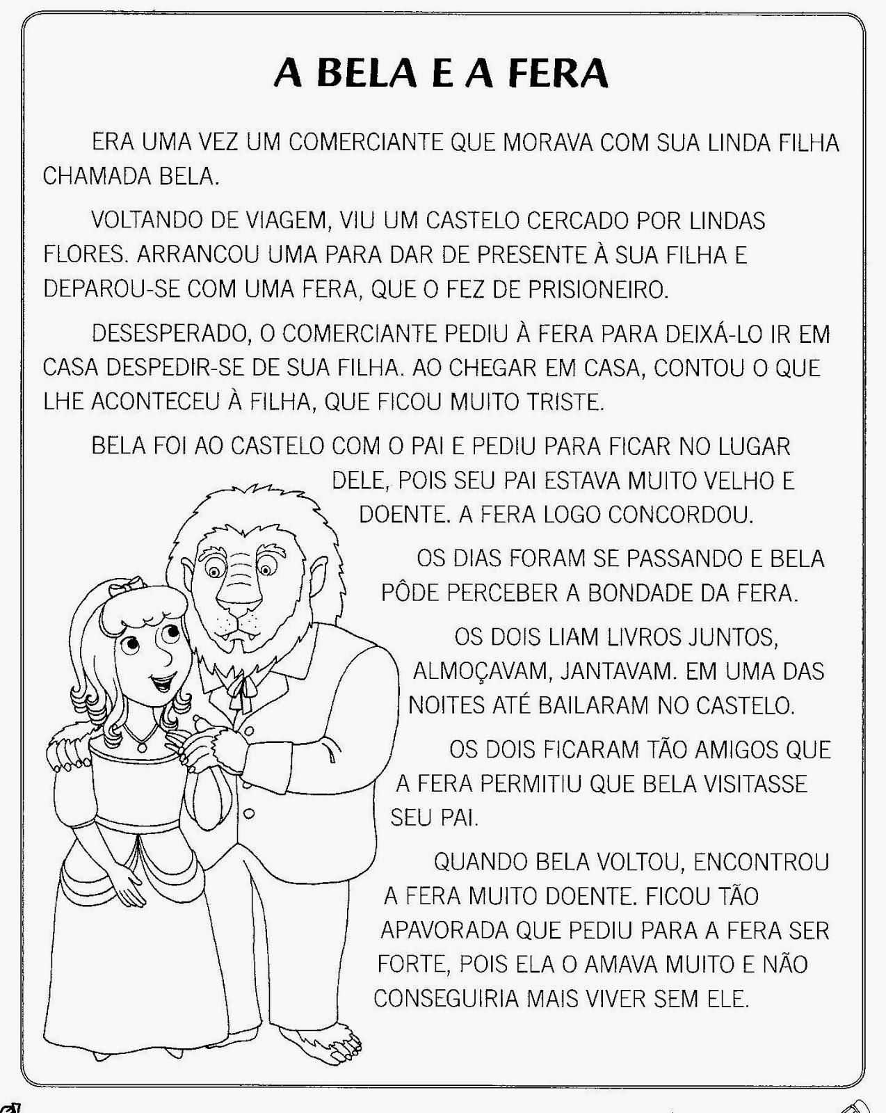 Historia Da Bela Ea Fera Resumida PARA QUEM AMA ALFABETIZAÇÃO: A BELA E A FERA
