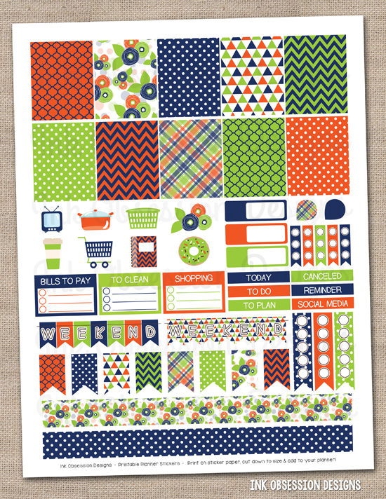 Ink Obsession Designs: New! Weekly Printable Planner Stickers PDF