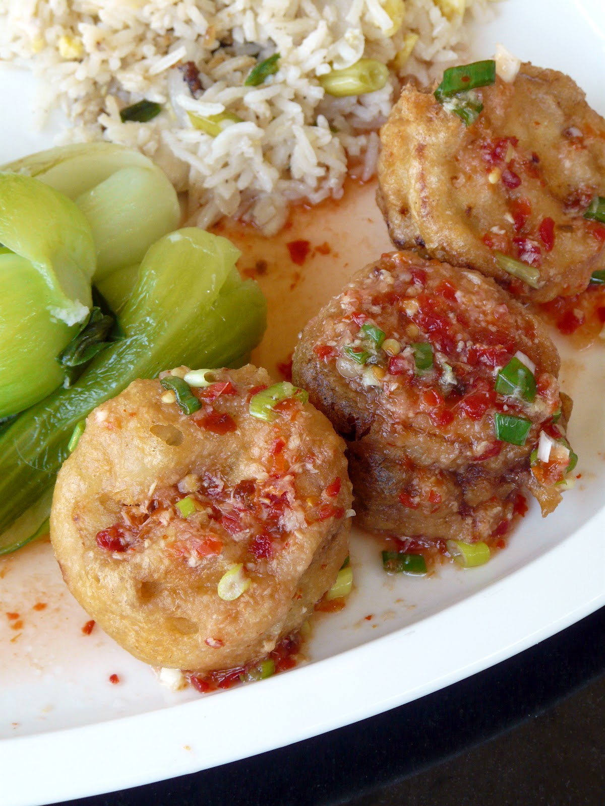 Thibeault's Table Crispy Pork Stuffed Eggplant