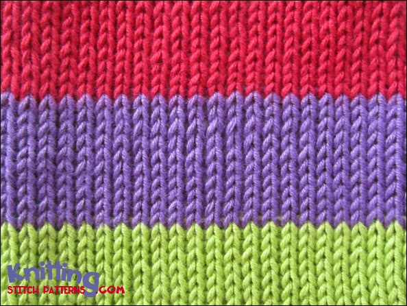 Three Color Stocking Stitch Knitting Stitch Patterns