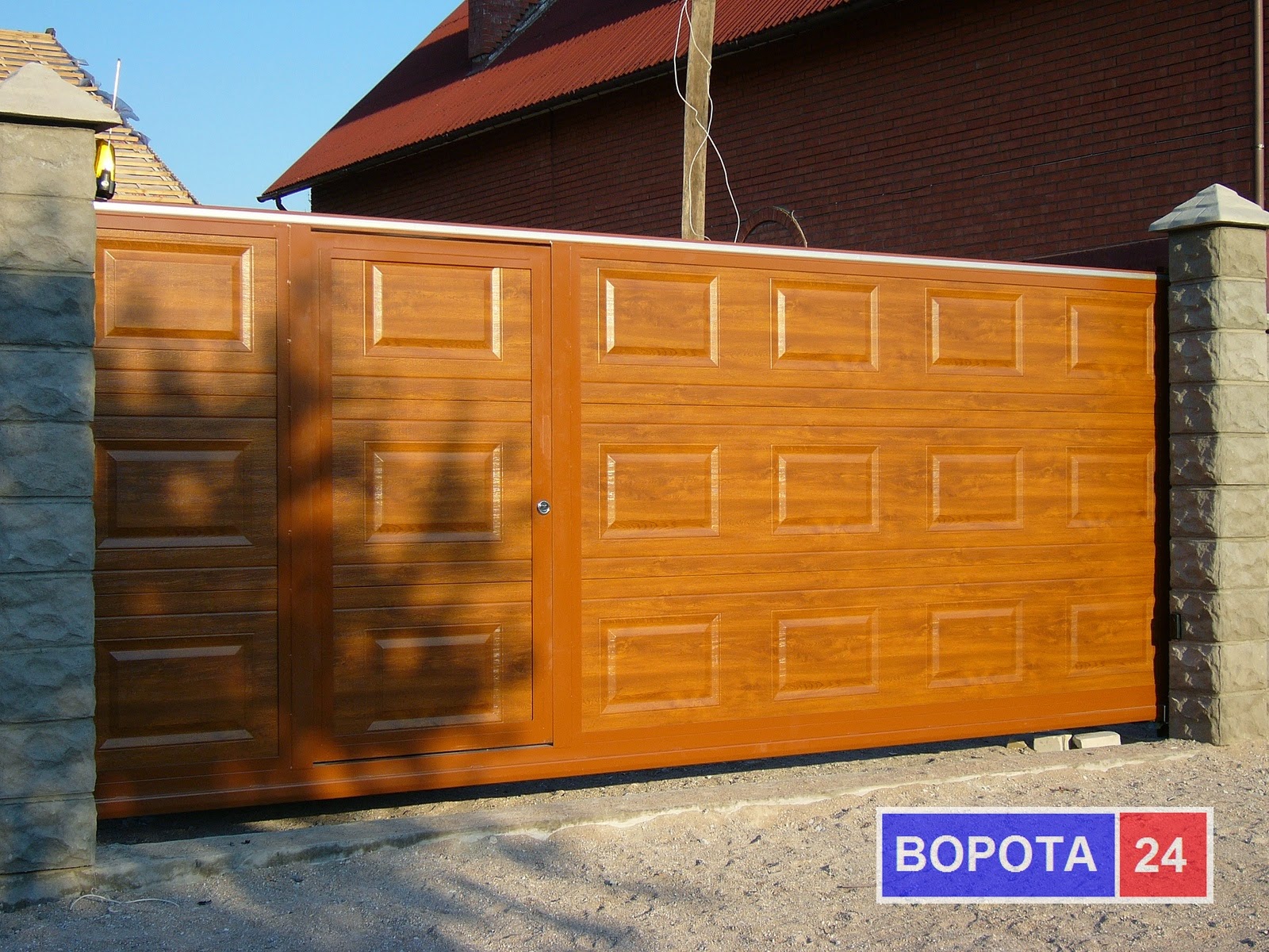 Откатные ворота с сэндвич панелями своими руками Откатные ворота с сэндвич панелями своими руками