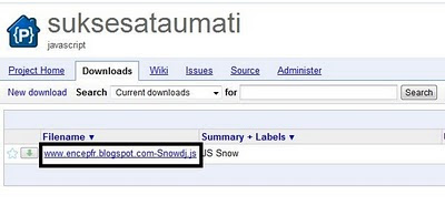 Cara upload javascript di Google Code 