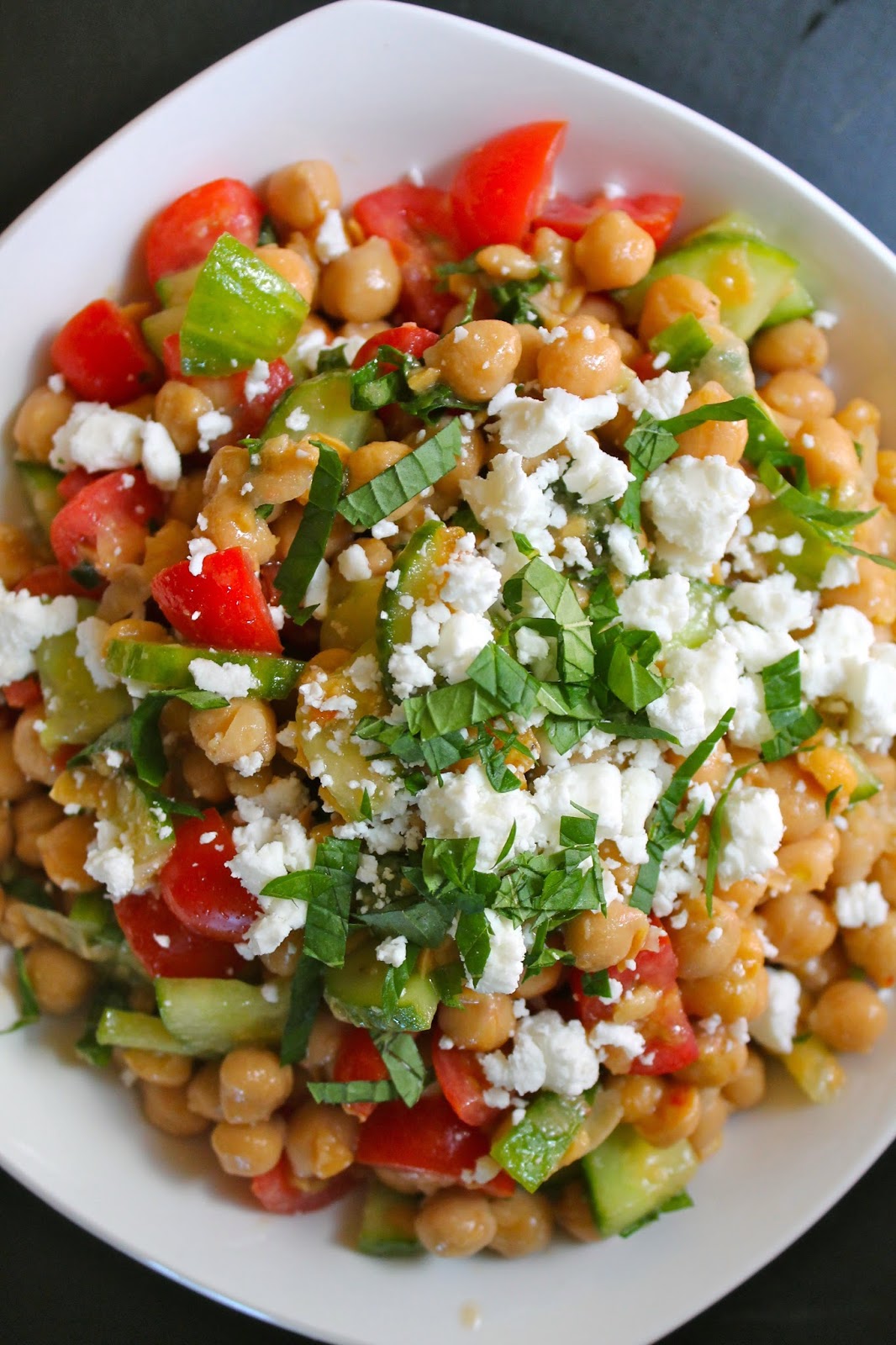 SketchFree Eating Chickpea, Feta, Mint, Chili Salad