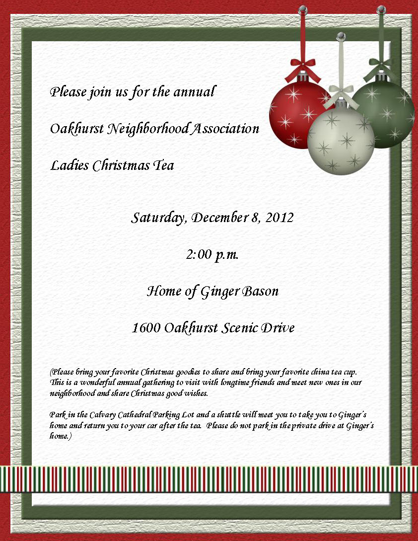 christmas tea invitation
