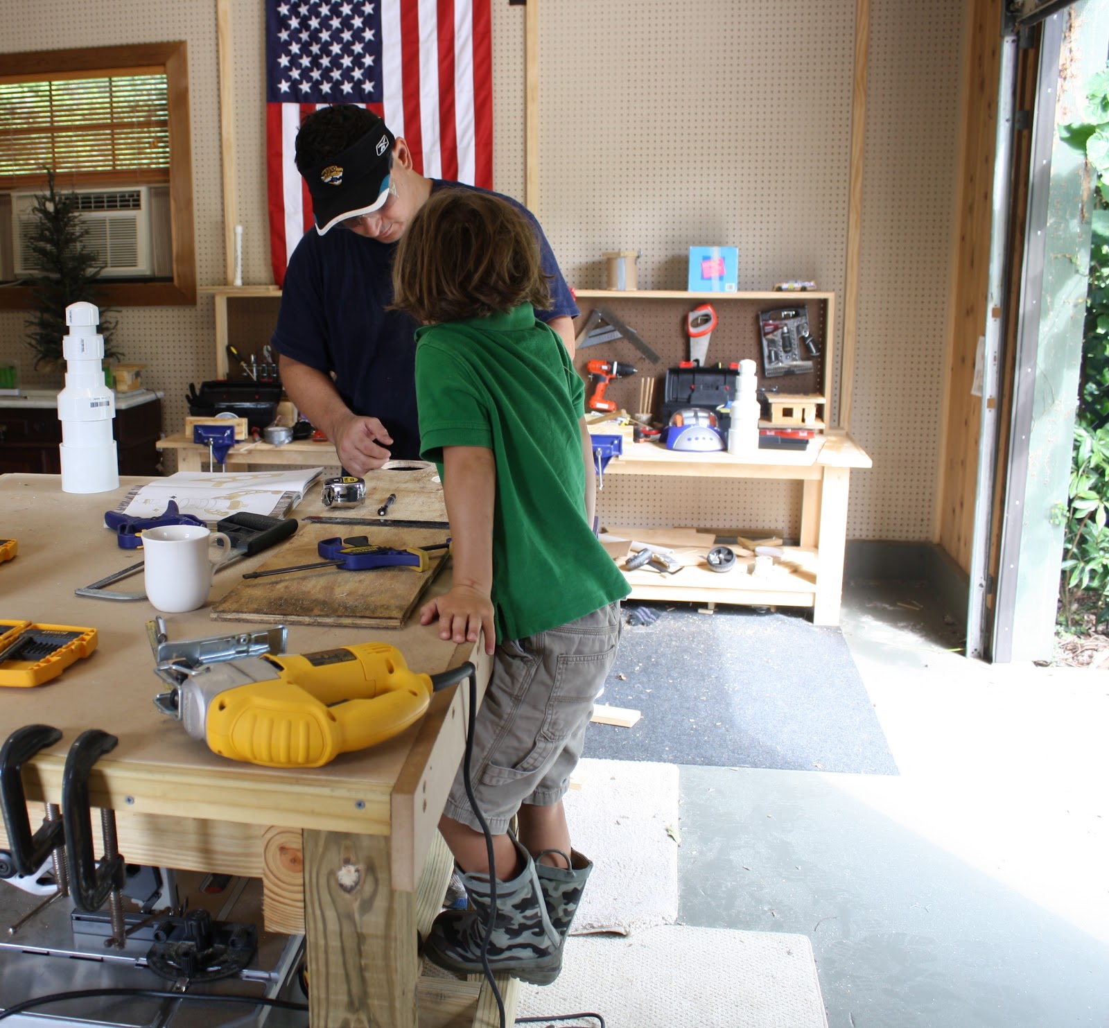 sew grown Learning the art of carpentry early.