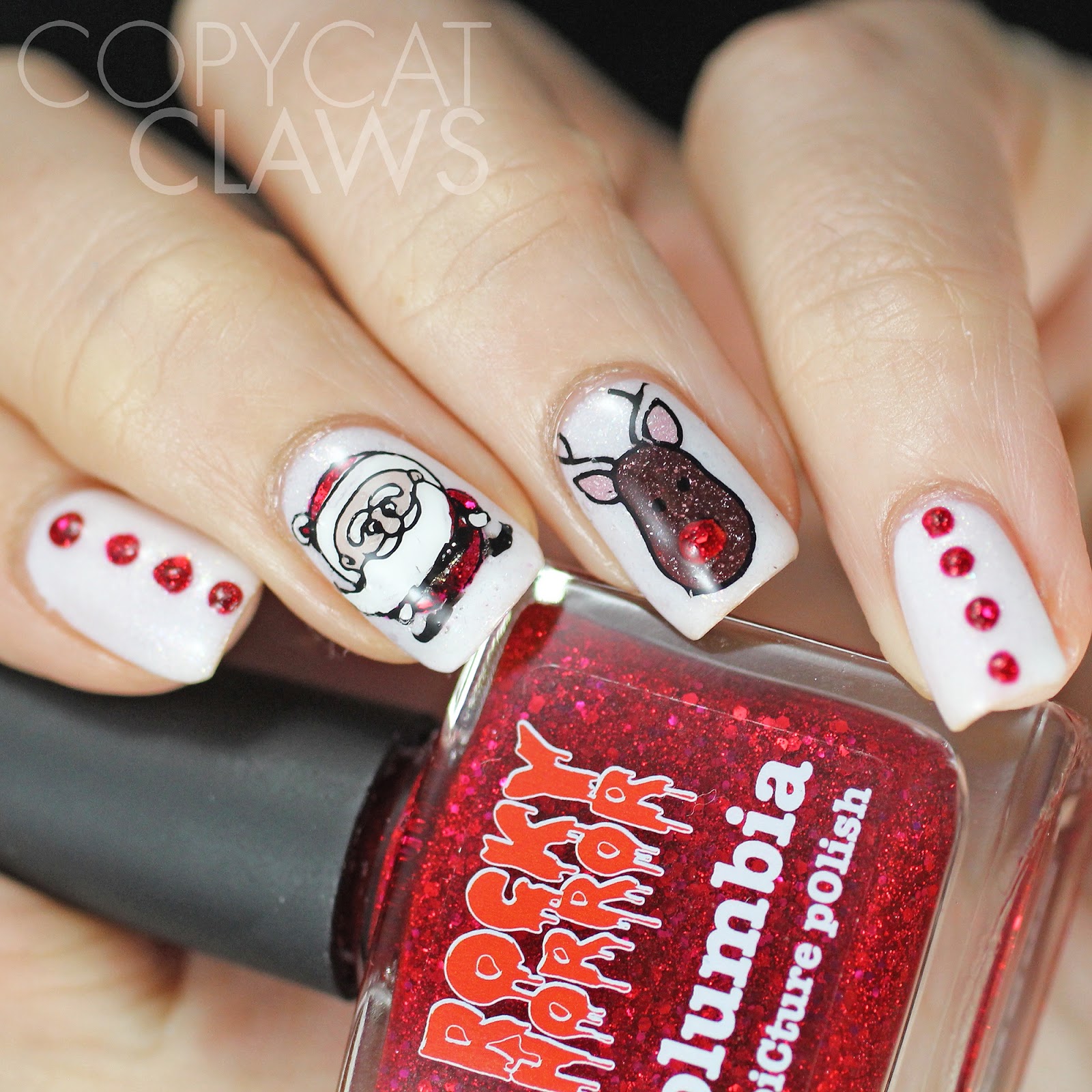 F*ck yeah pretty nails: the getting ready for christmas challenge Copycat Claws: HPB/Sunday Stamping Presents Merry Christmas Nails