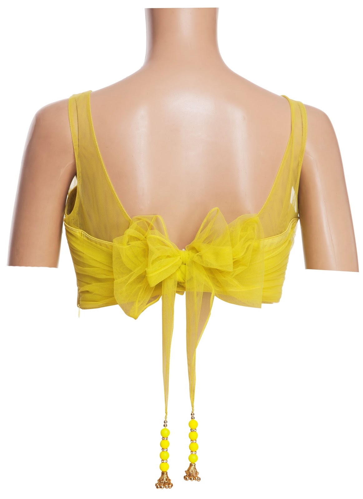 yellow blouse with bow