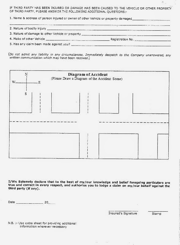 Claimform NEW JUBILEE GENRAL INSURANCE CLAIM FORM & SATISFACTION NOTE