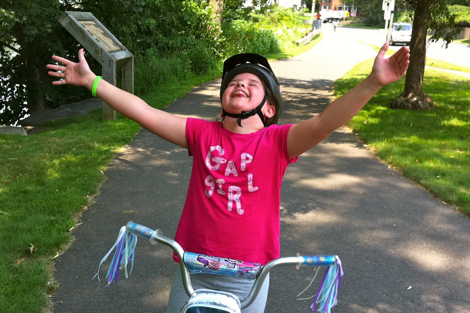 big girl on bike