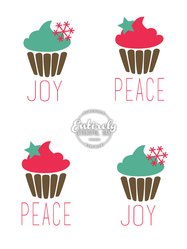 Free Christmas Cupcake Printables. Love the pink and mint.