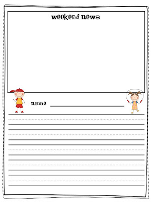 What Happens in First Grade: Monday Freebie: Weekend News!