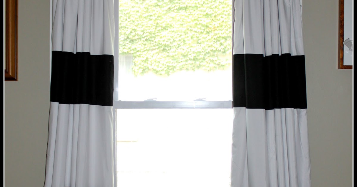 While Wearing Heels Put a pin in it No Sew Striped Curtains