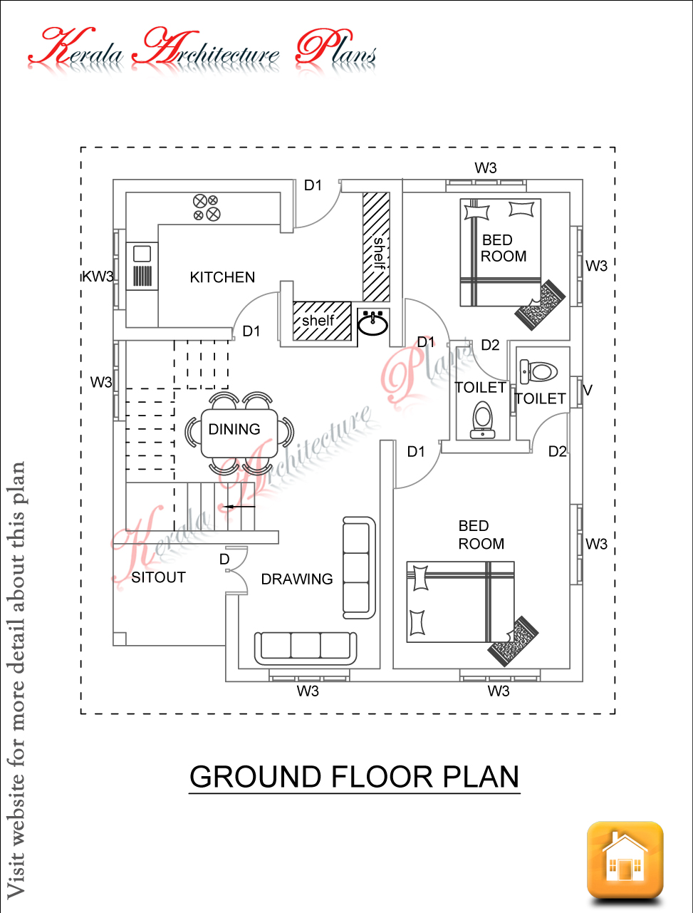 Square Feet Four Bed Room House Plan Architecture Square Feet Four Bed Room House Plan Architecture