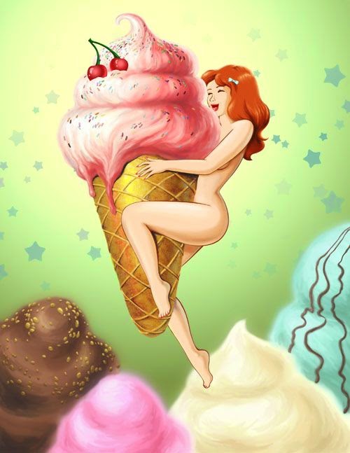 Wendy Ding ilustrações food girls mulheres comida sensuais