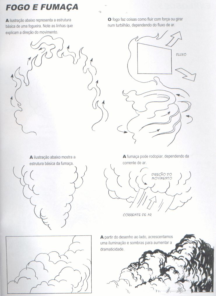 Como desenhar explosões, fumaça e fogo passo a passo