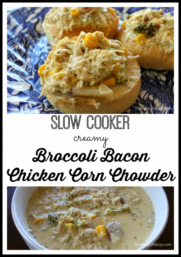 SLOW COOKER crock pot chicken corn chowder recipe crockpot corn chowder with bacon and broccoli
