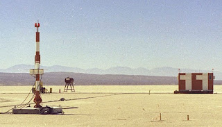 ground-based components of the space shuttle MSBLS landing navigation system installed on the bed of Rogers Dry Lake
