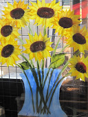 Sunflowers on an Old Window
