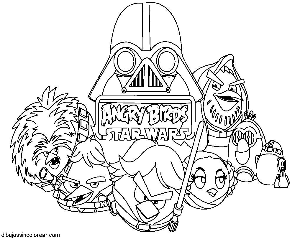 Dibujos de Angry Birds Star Wars para Colorear Dibujos de Angry Birds Star Wars para Colorear