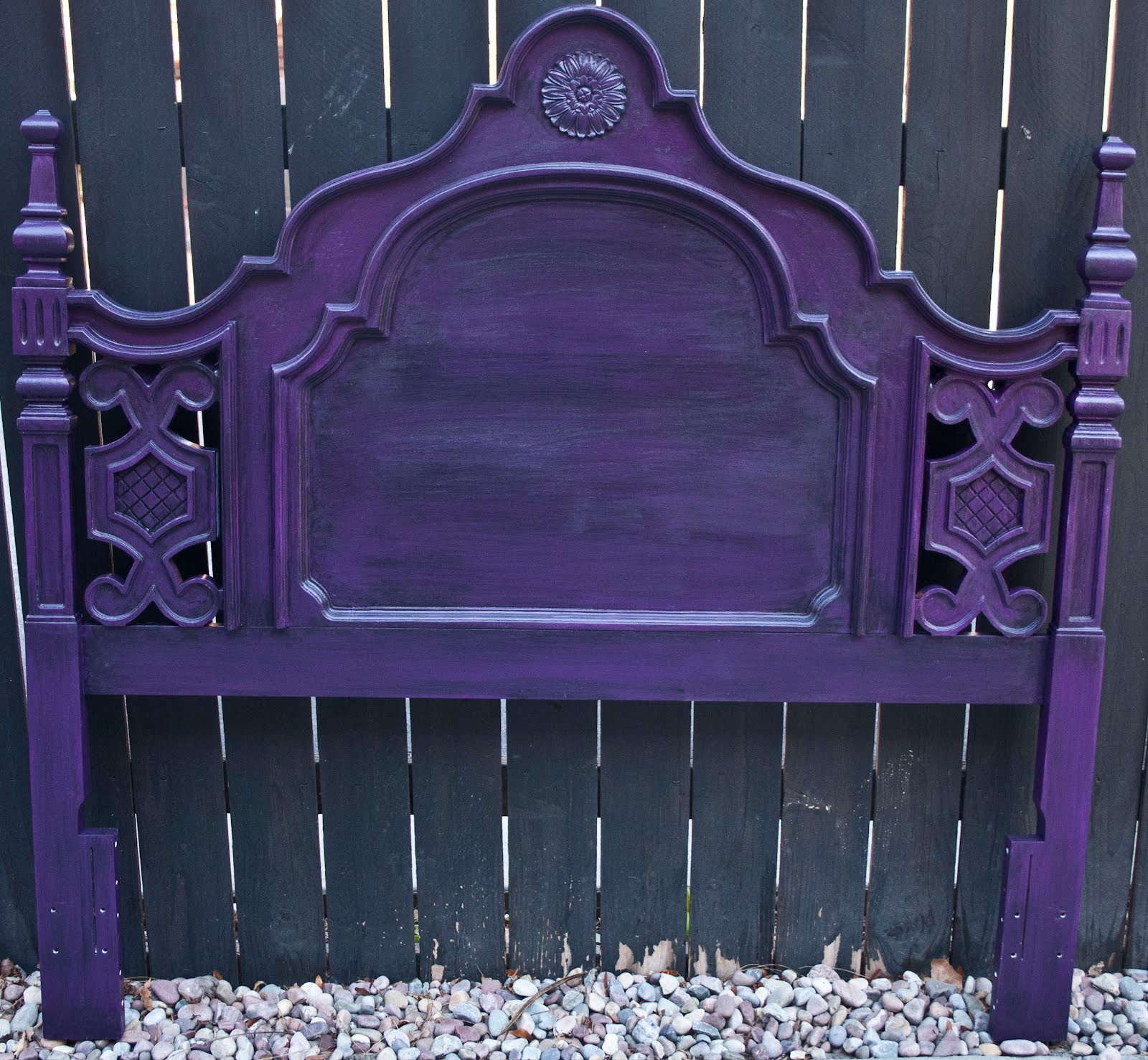 Modernly Shabby Chic Furniture Royal Purple Queen Headboard