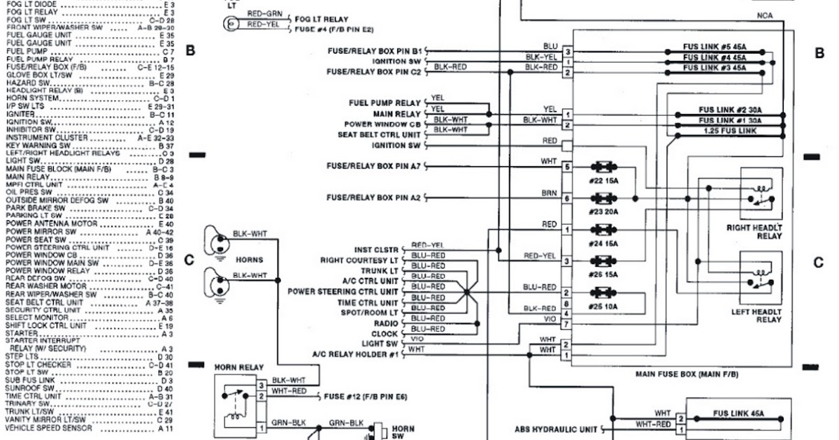 1992 Subaru SVX Engine Compartment, Headlights, System Wiring Diagrams