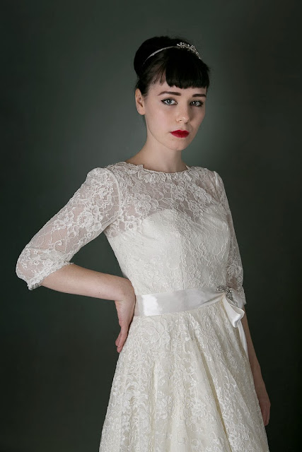 1950s Vintage Wedding Dress 'Blanche' c. HEAVENLY VINTAGE BRIDES