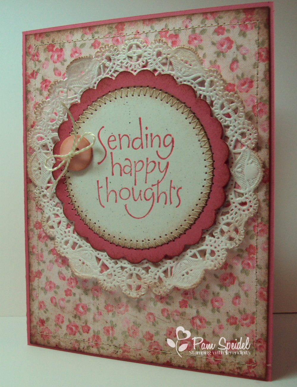 Stamping with Serendipity Pretty in Pink & Paper Lace Doilies!