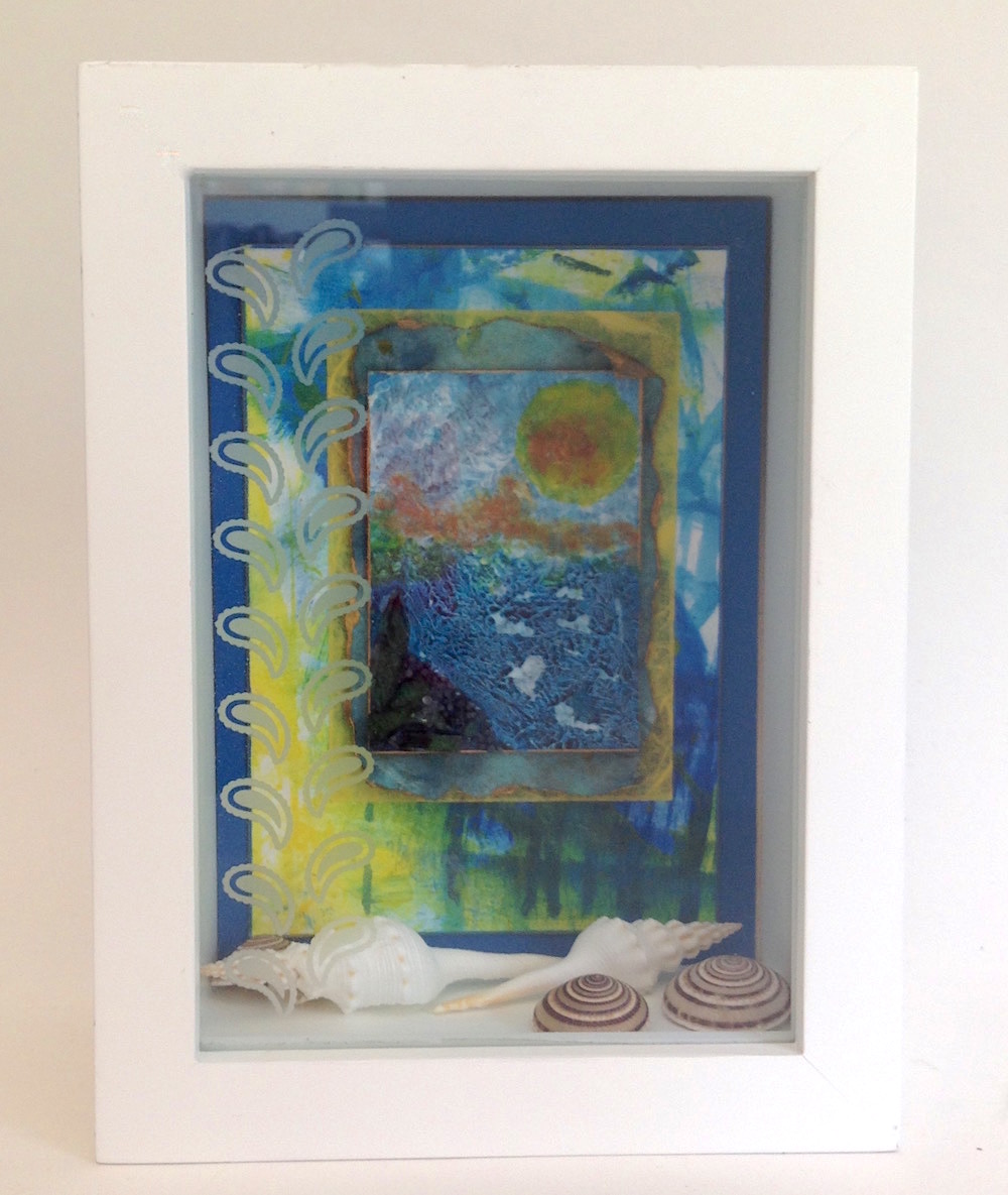 Etched glass shadow box