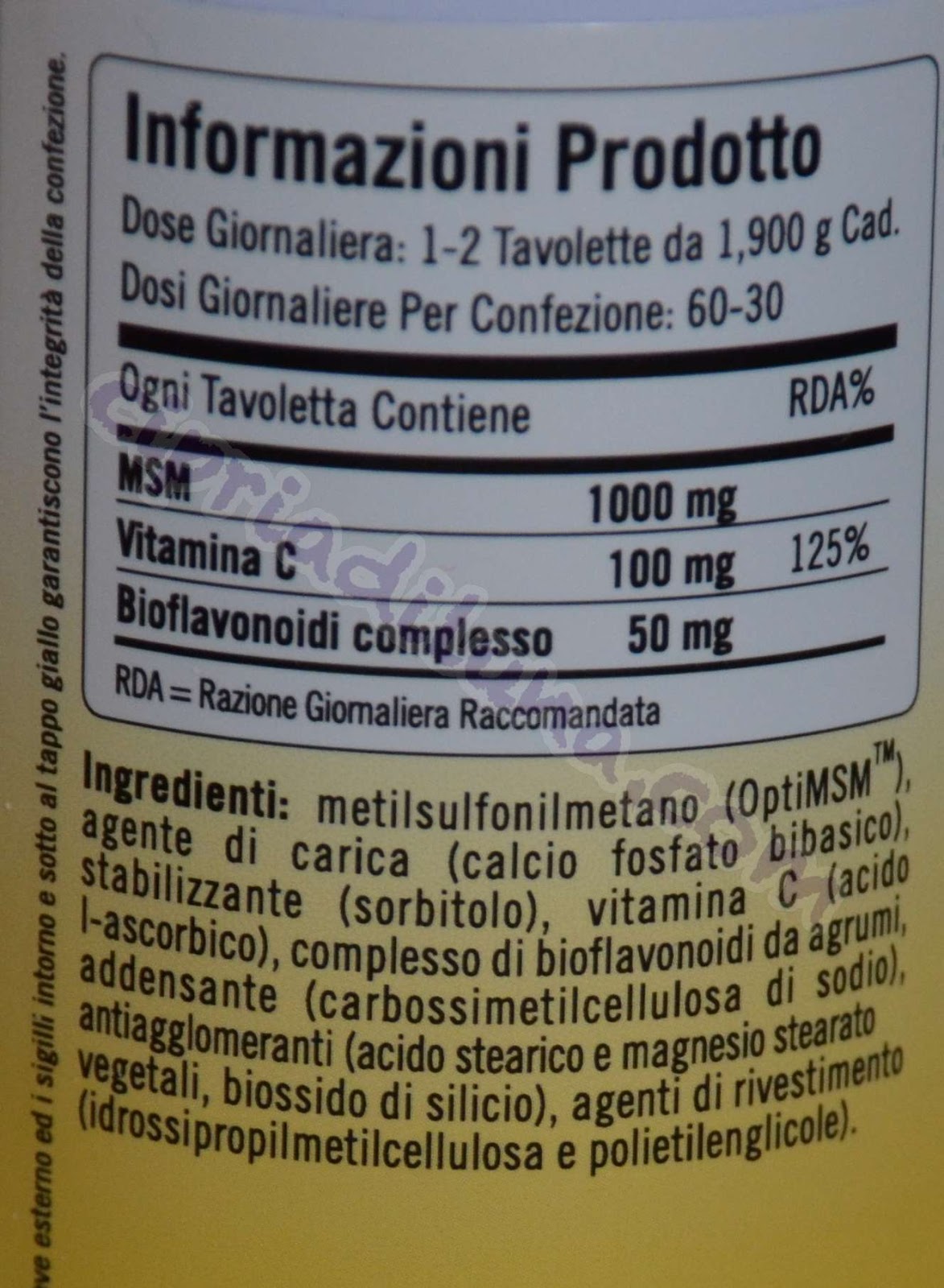 MSM Integratore LongLife Cipria di Luna