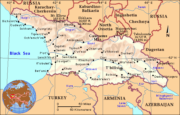 Map of Republic of Georgia