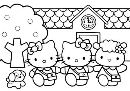 Dibujos Para Colorear Dibujo Para Colorear Hello Kitty Y Sus Amigos
