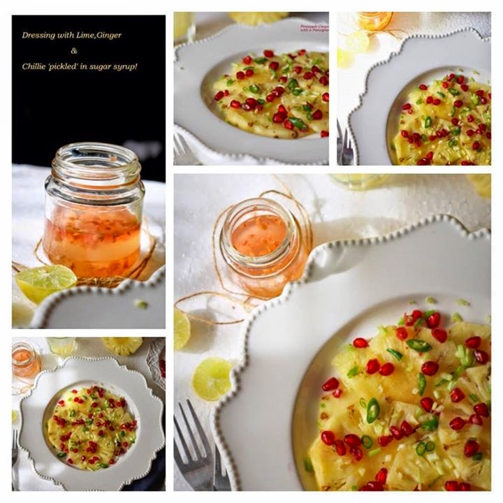 La Petit Chef Pineapple Carpaccio with a chillie infused dressing..