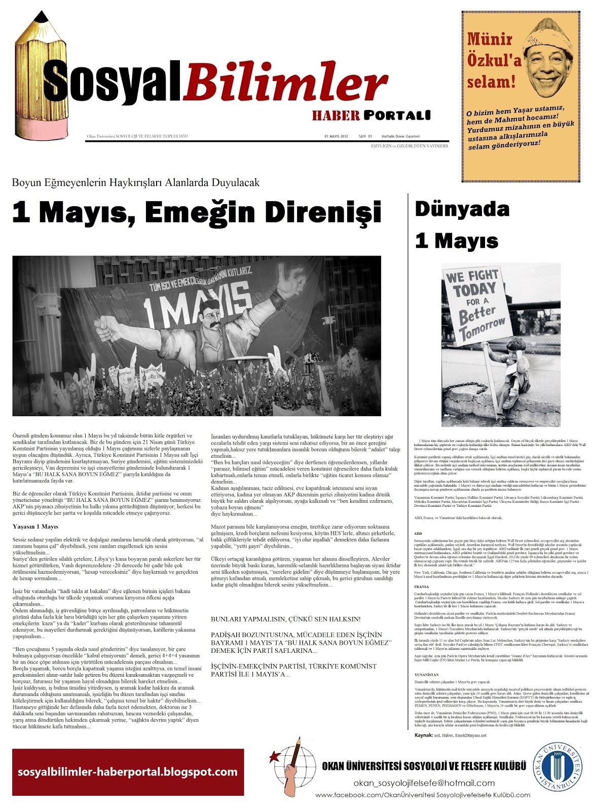 Sosyal Bilimler Haber Sosyal Bilimler Haber Haftalik Duvar Gazetesi 01 Mayis 2012