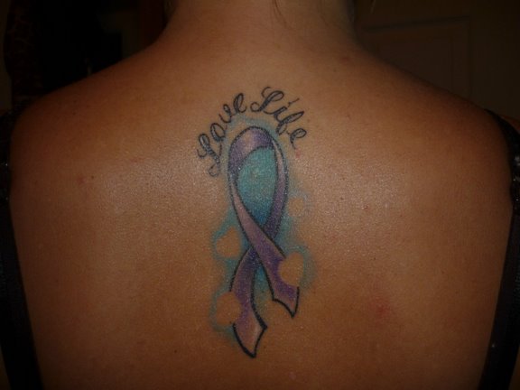 Esophageal Cancer Ribbon Tattoo