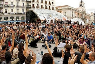 Asamblea en la Puerta del Sol de Madrid